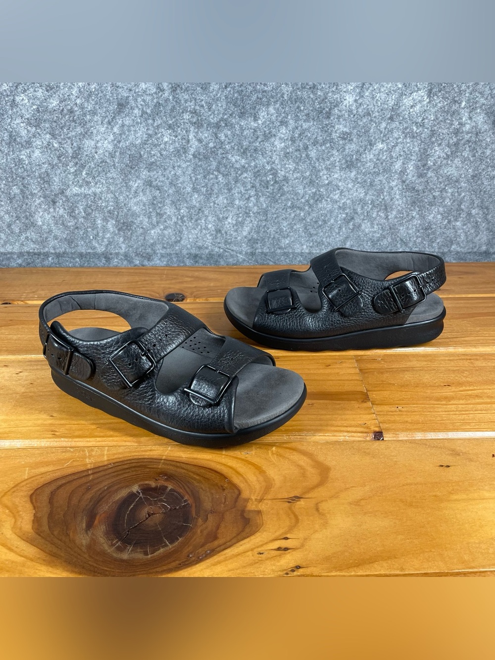 SAS Relaxed Tripad Comfort Womens Sandals 6.5 WW (Double Wide) Black Heel Strap